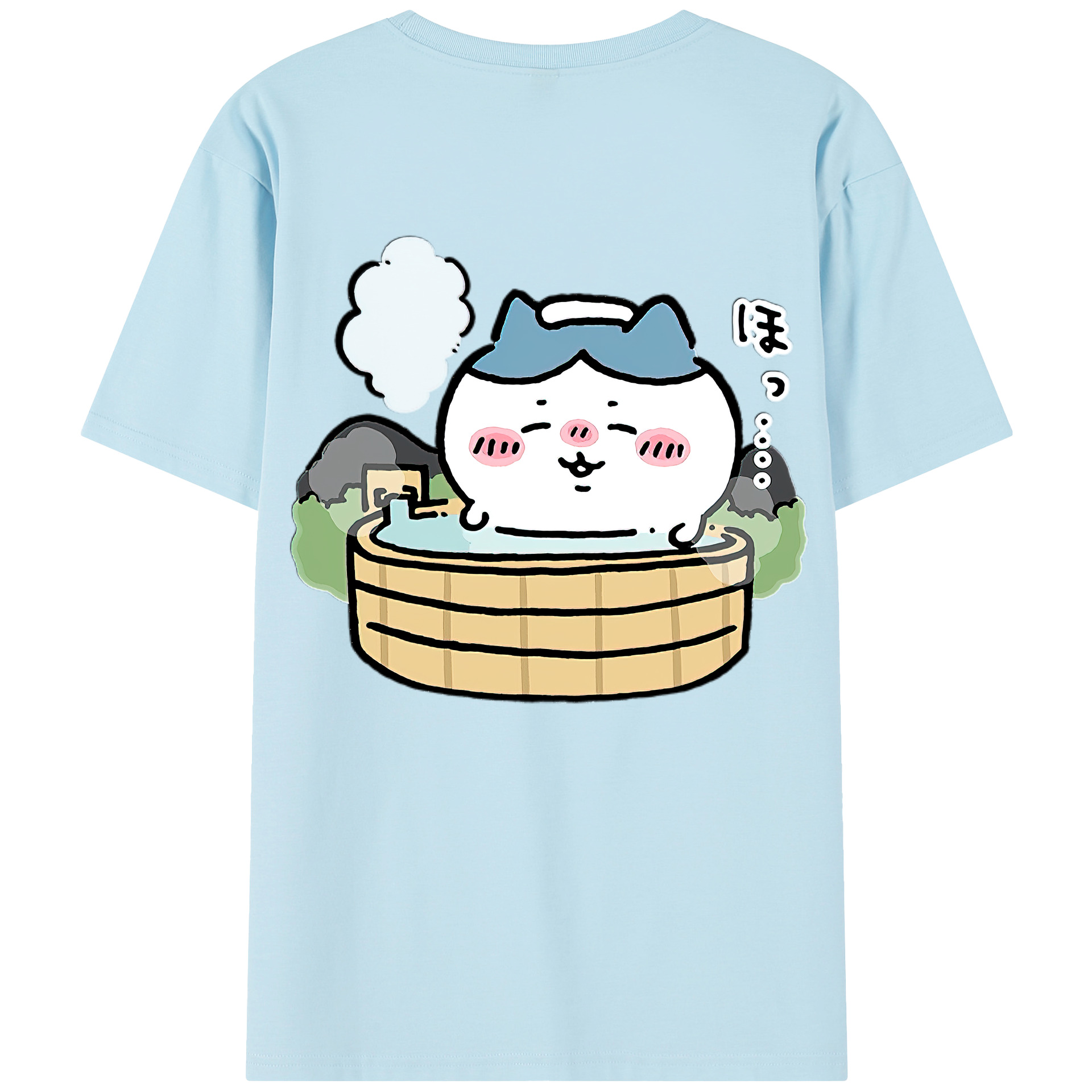 （画像用） ちいかわ ハチワレ Chii-kawa hachiware 綿100％半袖Tシャツ（背面プリント）